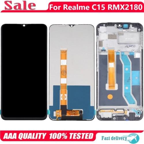 Original Display Replace 6.5" For Realme C15 RMX2180 C11 2020 RMX2185 LCD Touch Screen Digitizer Assembly With Frame Parts