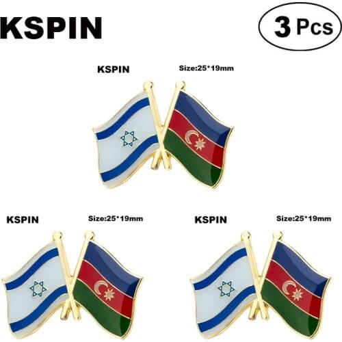 Israel & Azerbaijan Friendship Badge Lapel Pin Brooches Pins Flag badge Brooch Badges