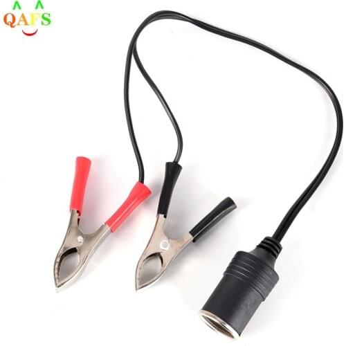 1 Pcs Universal Car Battery Pump Alligator Clip Charger Cable Terminal Clip-on Cigarette Lighter Power Socket Adapter Adaptor