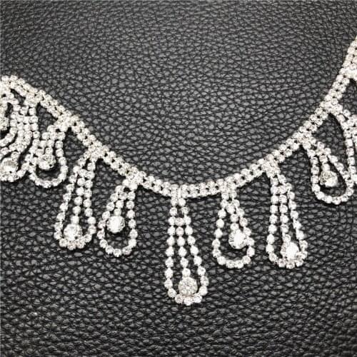 10Yards Bling Diamond Trim Ribbon Rhinestone Chain Crystal Sparkle Accessories Sash Belt Headwear Necklace Craft