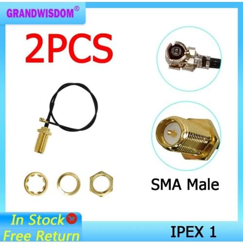 2pcs Extension Cord U.FL IPX to RP-SMA Female Connector Antenna RF Pigtail Cable Jumper for PCI WiFi Card RP-SMA Jack to IPX