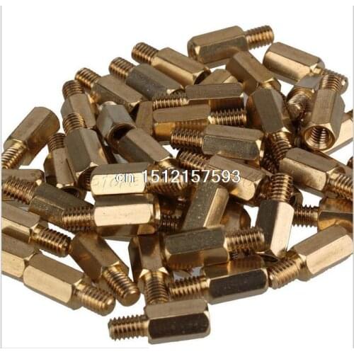 50 PCS 12mm+6mm Brass Hex Standoff Screw Pillars M4 PC Case Motherboard Risers