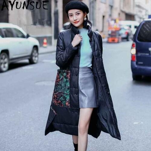AYUNSUE 2020 Genuine Leather Jacket Winter Jacket Women 100% Sheepskin Coat Female Korean Long Down Jackets Chaqueta Mujer MY