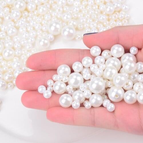 Big promotion!50g/lot high quality mixed sizes one hole round pearls imitation pearls craft art diy jewelry finding sewing bead