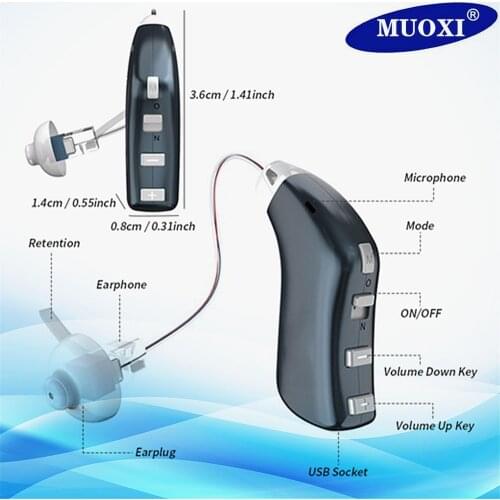 Digital 20 Channel Rechargeable Hearing Aid Hearing Aids Adjustable Tone Sound Amplifier Portable Deaf Elderlyl Hearing Aid