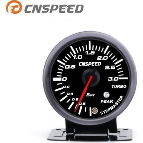 CNSPEED 3.0 BAR 60mm 2.5'' Boost Turbo Gauge White&Amber Dual Led Display With Peak Warning YC101410