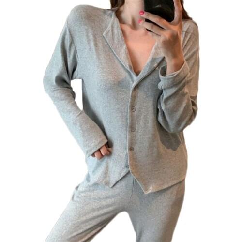 Home Service Suit Women Korean Sweet Casual Pajamas Loose Trousers Pajamas Two-piece Spring and Autumn Female Set NS2660