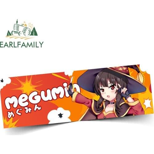EARLFAMILY 13cm x 5.1cm For Megumin Slap Car Fine Stickers Scratch-Proof Decal Vinyl Car Wrap Personality Campervan Decoration