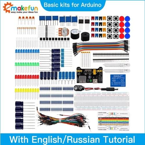 Keywish Diy Electronics Basic Starter Kit Breadboard,Jumper wires,Resistors,Buzzer for Arduino UNO R3 Mega256
