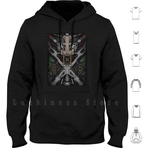 Sci Fi Armor Exposed Mechanics Hoodies Long Sleeve Armor Science Fiction Scifi Robot Robotic Mechanical