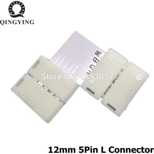 20set 12mm 5pin LED smd 5050 rgbw, rgbww flexible strip light L type Right angle connector, Connect buckle, No need soldering