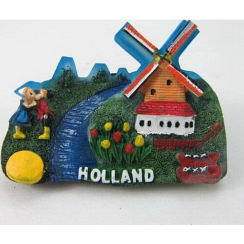 Holland Scenery Tourist Souvenirs Fridge Magnets Handmade Resin Magnetic Stickers Home Decor Creative Gifts Decoration