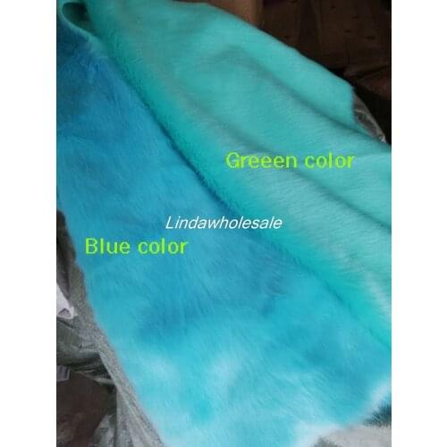 Good quality blue an green color felt cloth, pile 3cm plush fox fur clothing Materials,faux fur fabric,170cmX45cm(half yard)/pcs