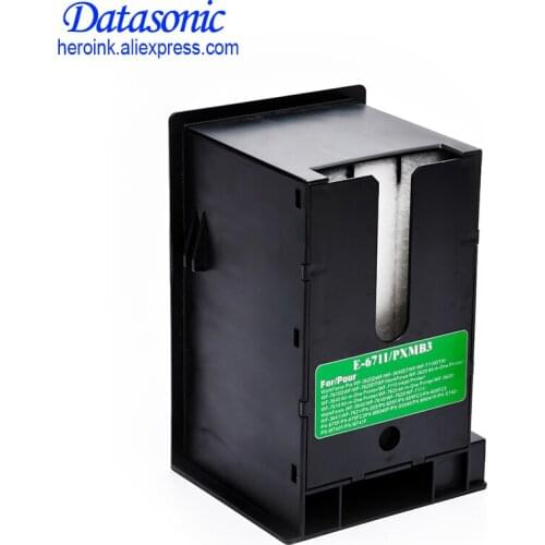 1 PCS BK T6711 With Chip Waste Ink/Maintenance Tank For Epson WorkForce WP-4011 WP-4015 DN WP-4025 DW WP-4520 WP-4521 WF-3521