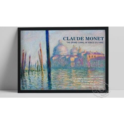 Claude Monet Museum Poster, The Grand Canal In Venice 01 Oil Painting, French Vintage Home Decor, Monet Cityscape Wall Picture
