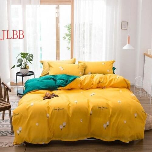 Home Bedding set yellow flower 3/4pcs bed set black&white stripe bedding set leopard bed linen set flat sheet 2020 spring home