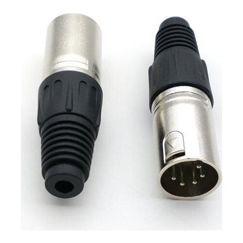 25PCS 5 Pin XLR Male Solder CONNECTOR for Microphone Cable