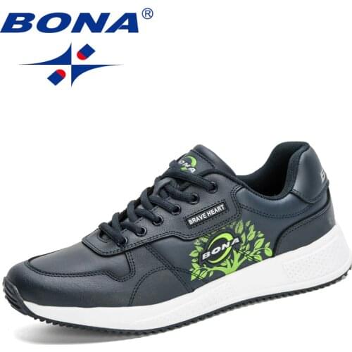 BONA 2020 New Designers Popular Trending Mens Walking Shoes Outdoor Sneakers Man Comfortable Zapatillas Hombre Sapatos Masculino