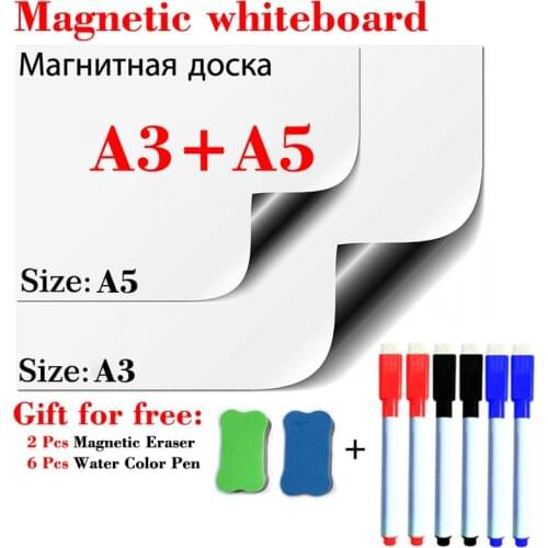 A3+A5 Magnets WhiteBoard Fridge Stickers for Kids Home Office School Message Dry Erase White Boards Memo Boards