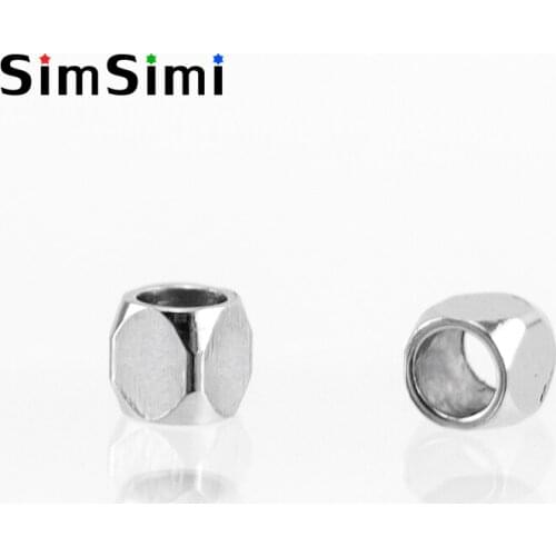 Simsimi small tiny square bead 2.5mm 0.1" size cube beads hole 2mm jewelry making part bead stainless steel good quality 100pcs