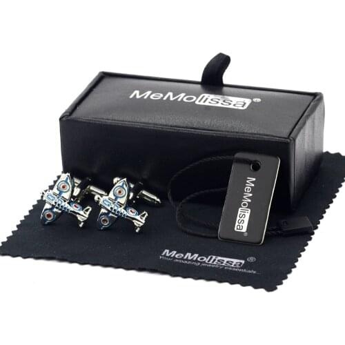MeMolissa Display Box High Quality Plane Mens Cufflink Fashion Cufflinks for Mens Gemelos Free Tag & Wipe Cloth
