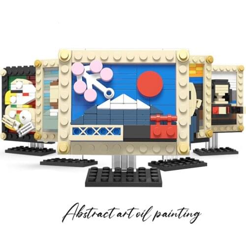 MOC Mini Picture Pixel Art Bricks Famous Paintings Building Block Starry Night Kanagawa Pearl Girl Idea DIY Toy For Children Kid