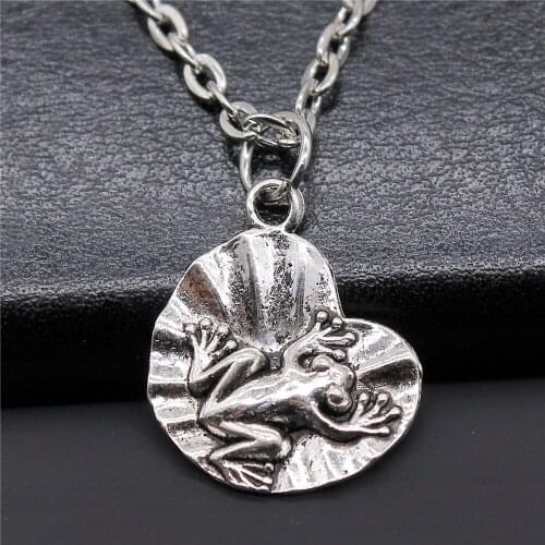 Fashion 2 Colors 19x15mm Frog Charms Pendant Necklace For Women Lady Girl Jewelry Gift