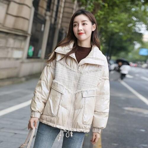 Small fragrance down jacket 2020 new womens short Korean loose white duck down large bread coat winter coat