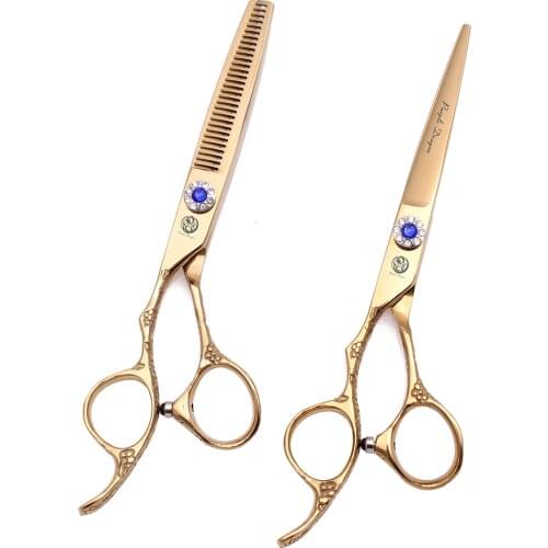Scissors Hair Professional 5.5" 6" Left Hand Purple Dragon JP 440C Hair Cutting Scissors Set Hairdressing Scissors Barber 8002