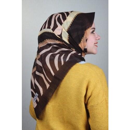 NUR SILK PATTERNED LINEN FLAMLI SCARF-DESEN-31-RENK-07