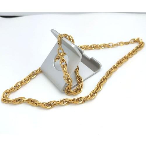 Unisex Vintage 9k GOLD Fine Solid Tone Chain Necklace 600mm Bracelet 8.3" Large Double loop Links Jewellery Kihei