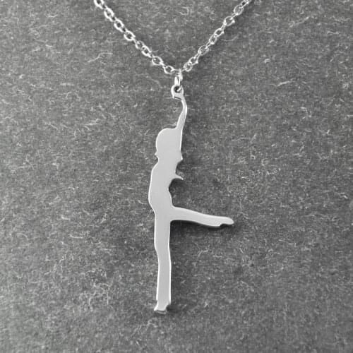Dancing girl necklace , modern dance necklace , gift for dancer , Dancer Charm , Modern Dance , dance jewelry