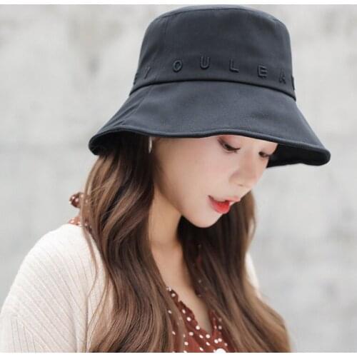 Bucket Hats For Women Summer Travel Fishing Sun Hats Bob Cotton Letter Embroidery Panama Fisherman Hat Basin Cap Chapeau Femme