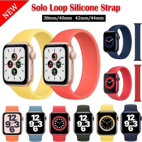 Solo Loop strap for apple watch serie 6 SE 5 4 band 40mm 44mm Silicone sport bracelet Correa iWatch 3 band 38mm 42mm Wrist strap