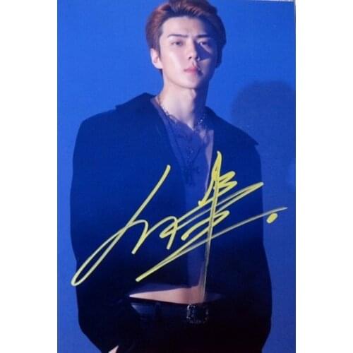 Hand signed EXO Oh SeHun Se Hun autographed photo LOVE SHOT 5*7 122018A