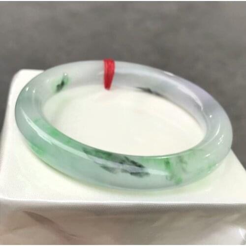 Only One !55.5MM Certified (Grade A)100% Natural Green Jadeite JADE Bracelet Women Bangle