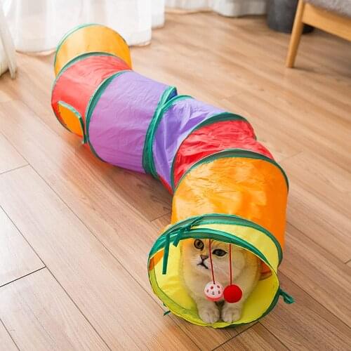 Cat Tunnel with Play Ball, Interactive Peek-a-Boo Cat Chute Cat Tube Toy, Camouflage S-Tunnel for Indoor Cat for Puppy, Kitty
