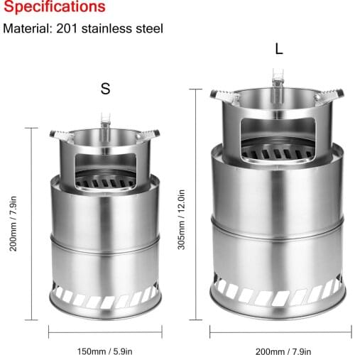 Outdoor Camping Equipment Windproof Wood Stoves Furnace Deconstructable Portable Picnic Stoves Cross Border Cooking Gas Burner