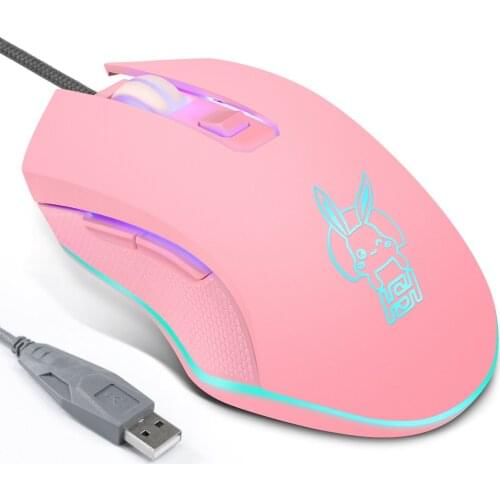 Wired silent luminescent pink mouse, computer accessories peripherals, gamemouse, mini! Office fast switchingUSBmouse gameplayer