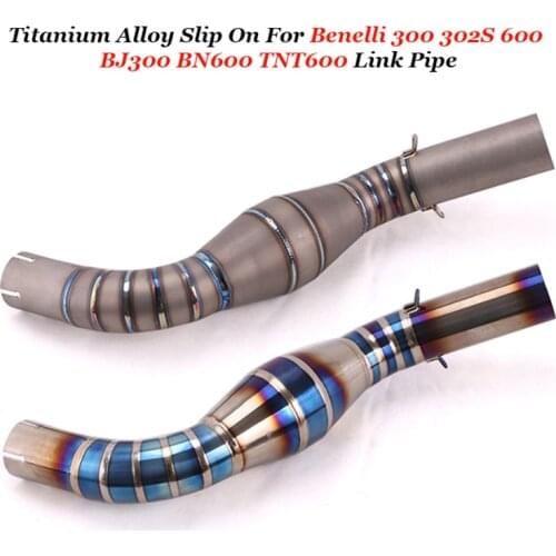 Titanium Alloy Slip On For Benelli 300 302S 600 BJ300 BN600 TNT600 Motorcycle Exhaust Escape Modify Middle Connection Link Pipe