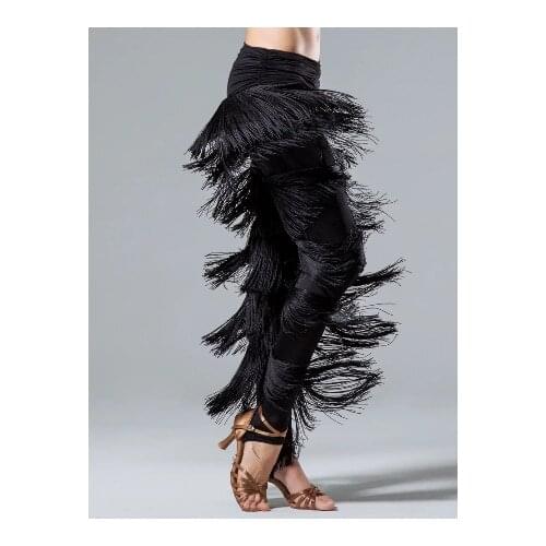 Ladies Adult Modern Dance Skirt Pants Fringed Pants Latin Dance New Fringe Pants Latin Ballroom Dance Tango Dress Pants