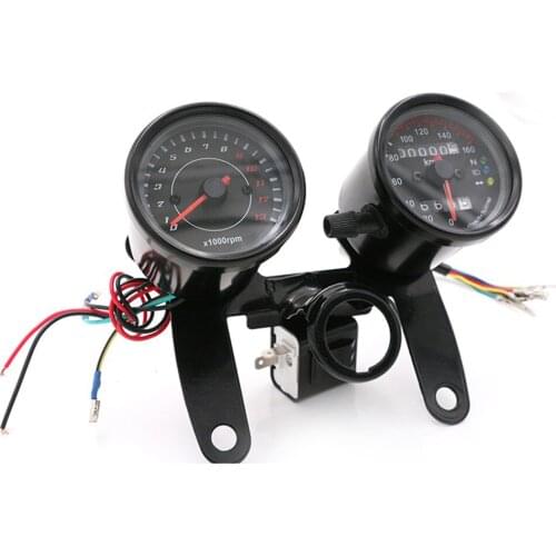 1 set of odometer motorcycle speedometer with LED backlight moto instrument tachometer motorbike accessories scooter gauge panel