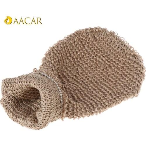 1Pcs Fibre Bath Gloves Massage Back Shower Exfoliating Skin Wash Foam Towel Scrubber Hemp Body Cleaning Towel Sponges