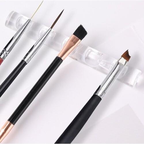 1PC Portable 5 Grid Nail Brush Rack Exposure Holder for UV Gel Brushes Clear Acrylic Nail UV Gel Brush Display Stand Tools