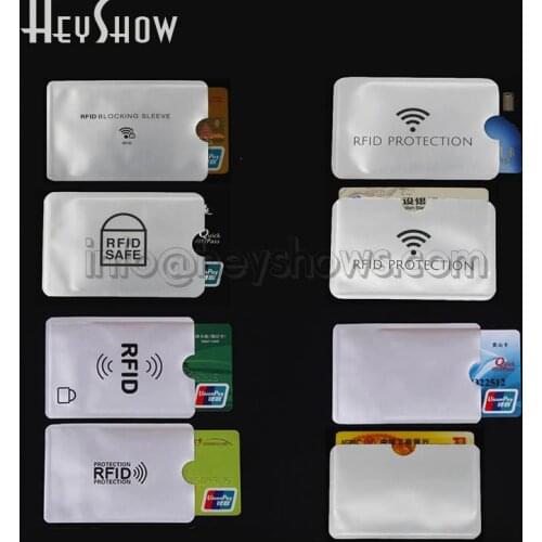 1000pcs RFID Blocking ID Holder Credit Card Protector Anti Scan Case Secure Sleeves Aluminium Foil Shield Bag Degaussing Proof