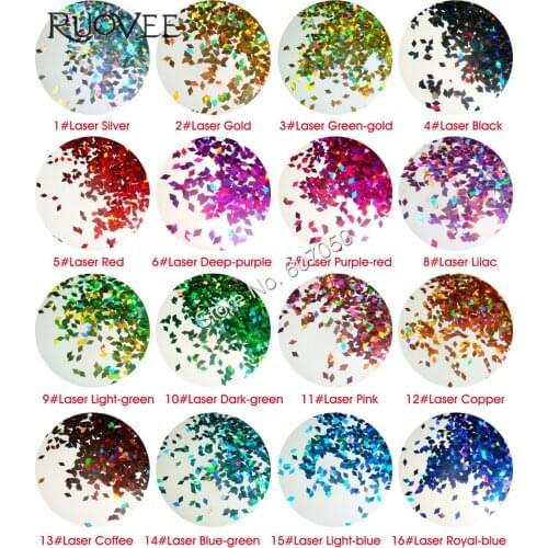 16 Laser Colors 2MM Holographic Diamond rhombus Glitter Paillette Spangles Shape for Nail Art Glitter Crafts Decoration