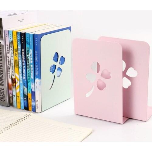 2PCS/Pair Creative pattern Bookends Metal Book Holder Book Support Stand lyofes Desk Organizer Storage Holder Shelf