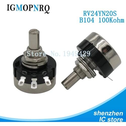 2PCS RV24YN RV24YN20S RV24YN20S-B103 1K 2K 5K 10K 50K 250K 200 ohm Potentiometer 1K- 1M Single Coil Carbon Film Potentiometer