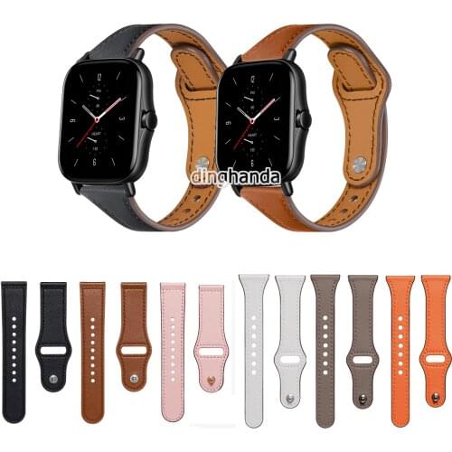 20mm Slim High quality Genuine Leather Bands Strap for Huami Amazfit GTS / GTS 2e/ GTS2 / GTS2 mini/ Neo/ GTR 42mm/Neo