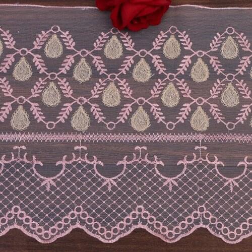 30Yards Pink Blue Lace Trim Embroidery Tulle Edge Ribbon Strap Sewing Crafts DIY Garments Wedding Decoration 32cm Wide